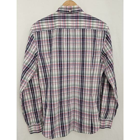 Brooks Brothers Button Down Long Sleeve Shirt Men's Size Medium Plaid Pink Blue - Picture 9 of 14